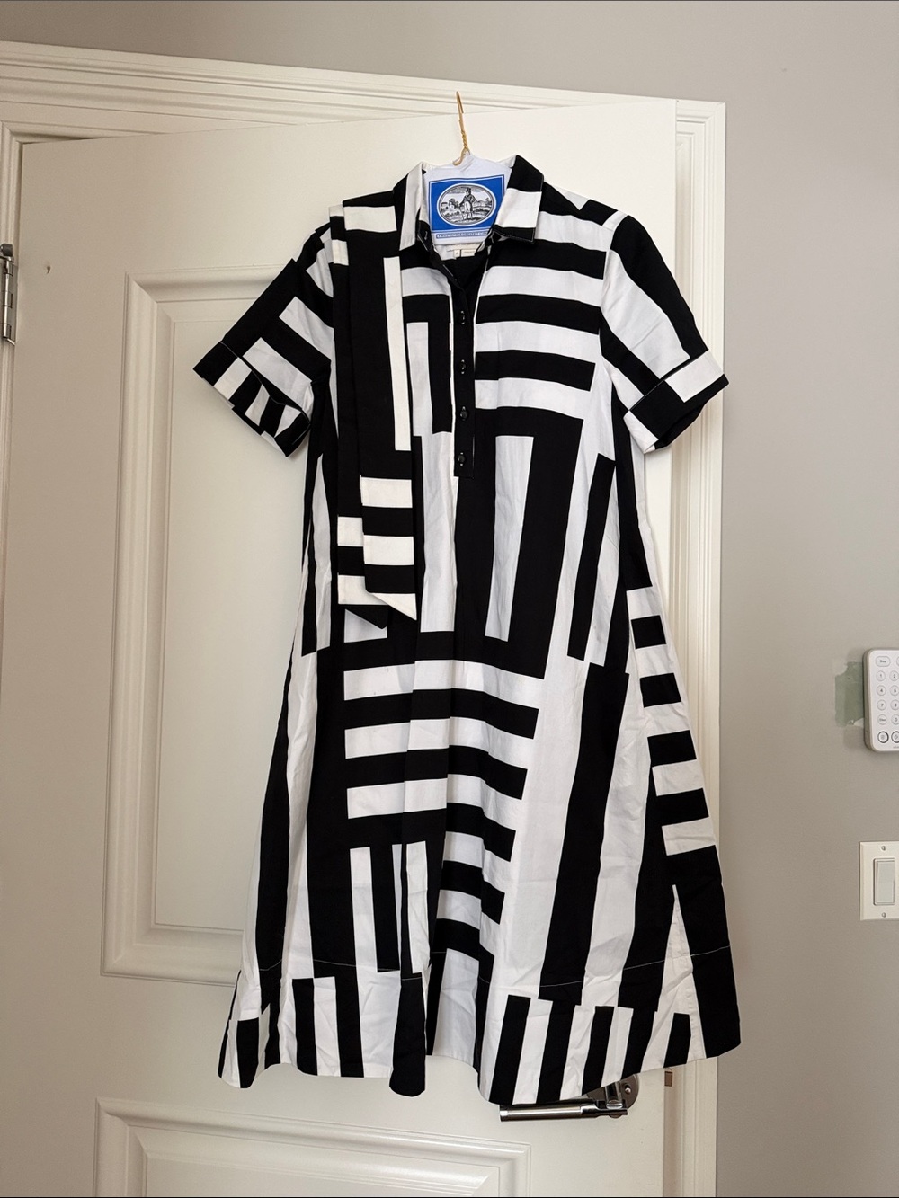 kate spade Black and White Striped Dress with belt